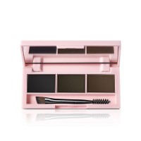 OEM Wholesale custom label cosmetic 3 colors eyebrow powder kit with mirror and eyebrow brush