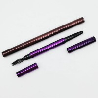 High Quality Private Label Round Empty Plastic Eyebrow Pencil Container With Brush